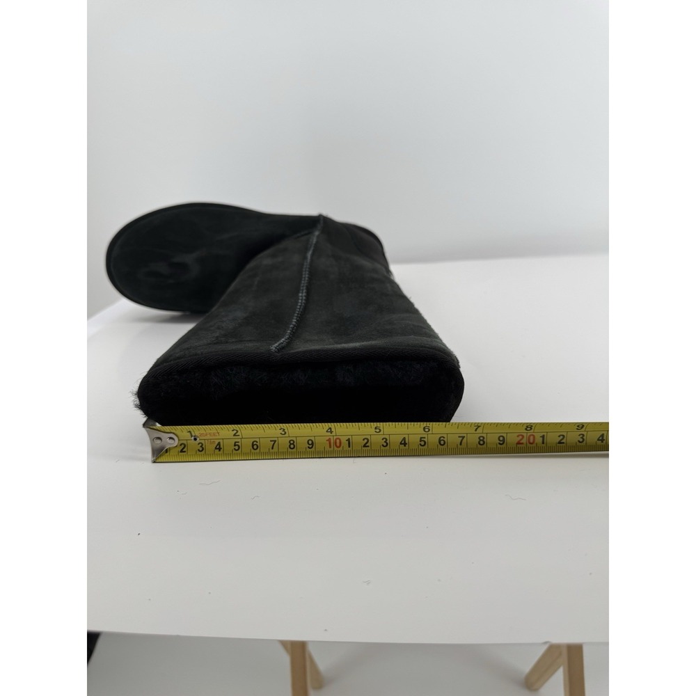 UGG Classic Tall Braid Black Sheepskin Boots Cozy Shearling Lined Winter Women 8 - Picture 13 of 14